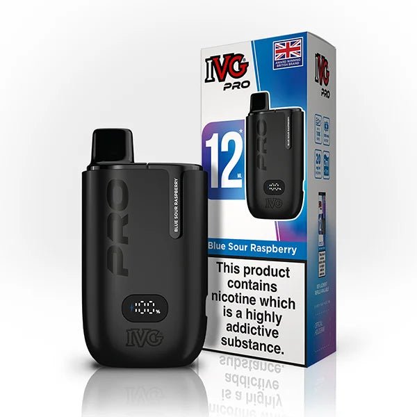 IVG Pro 12 Pre - Filled Pod Kit | Pack of 10 - Eliquid Base - Blue Sour Raspberry